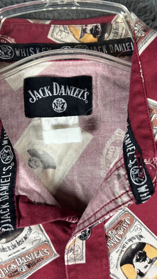 Camisa Vaquera JACK DANIELS Antigua Nº 7 Para Hombres Western Snap Manga Larga RARA Foto 4 de 4