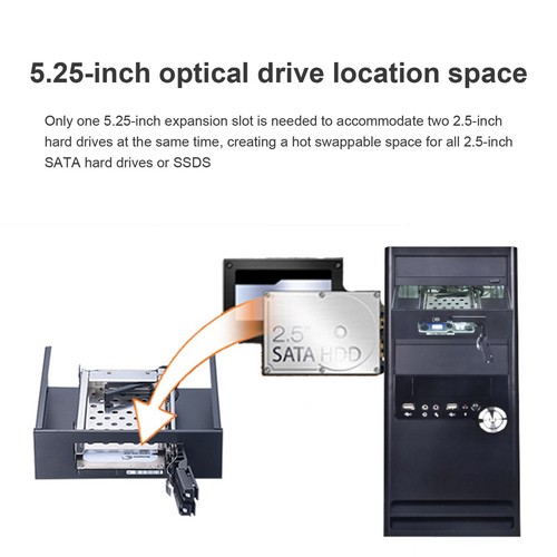 Swap Hdd Enclosure Dual-disk Sata-iii Hdd Enclosure with Lock Aluminum for Data - Afbeelding 4 van 10