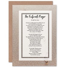 Footprints In The Sand Poem Religious Quote - Birthday Christmas Greeting Cards