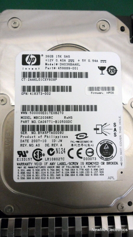 HP DH036BAAKL 36GB 15,000 RPM 2.5 in. SAS HDD 459889-001 - Image 4 of 4