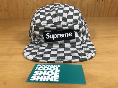 帽子 Supreme Checkerboard Camp Cap 18ss Supreme Checkerboard Camp Cap Black - SS18 - US