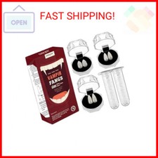 COOLJOY 3 Sizes Vampire Fangs Teeth with Adhesive Halloween Cosplay Props White