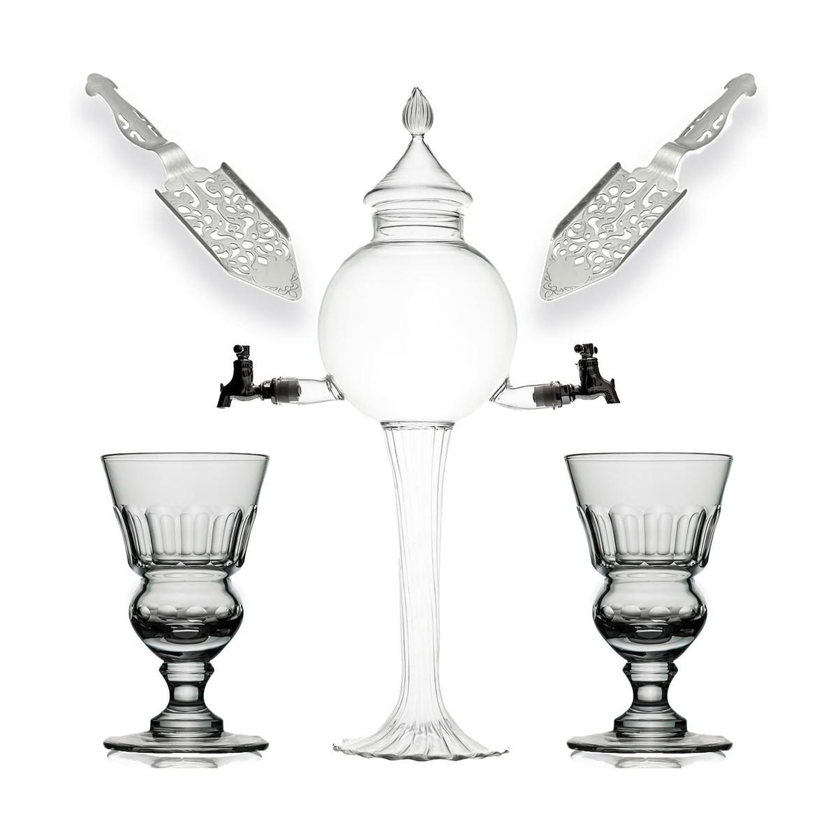 Absinthe Set - Glass Pearl Bubble Fountain Dripper with 2