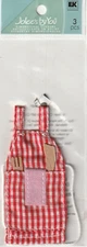WOW! Jolee's by You 3-D TINY Sticker Gingham Cooking APRON FAST FREE SHIP! 56383