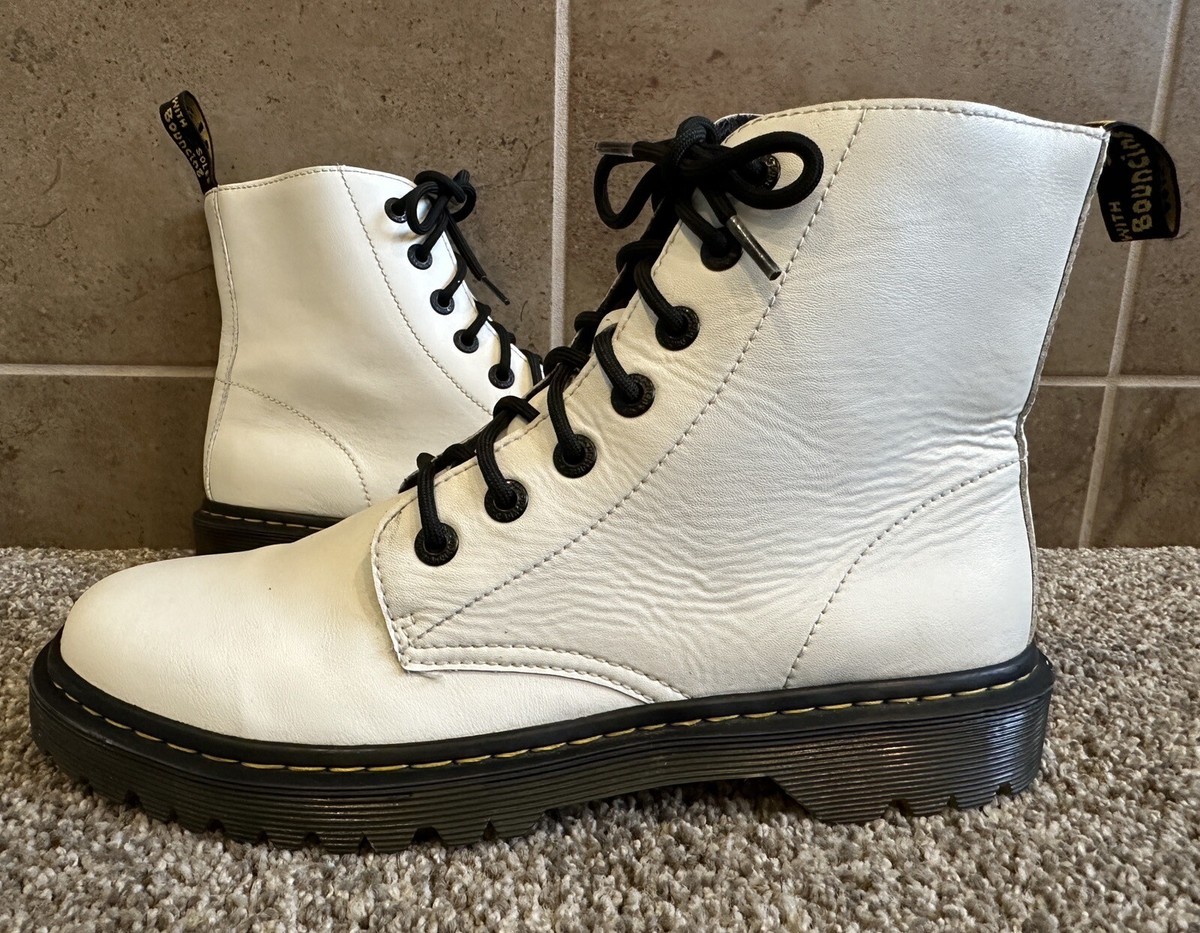 Dr Martens Docs Womens Size 11 EU 43 Luana Combat Boots White