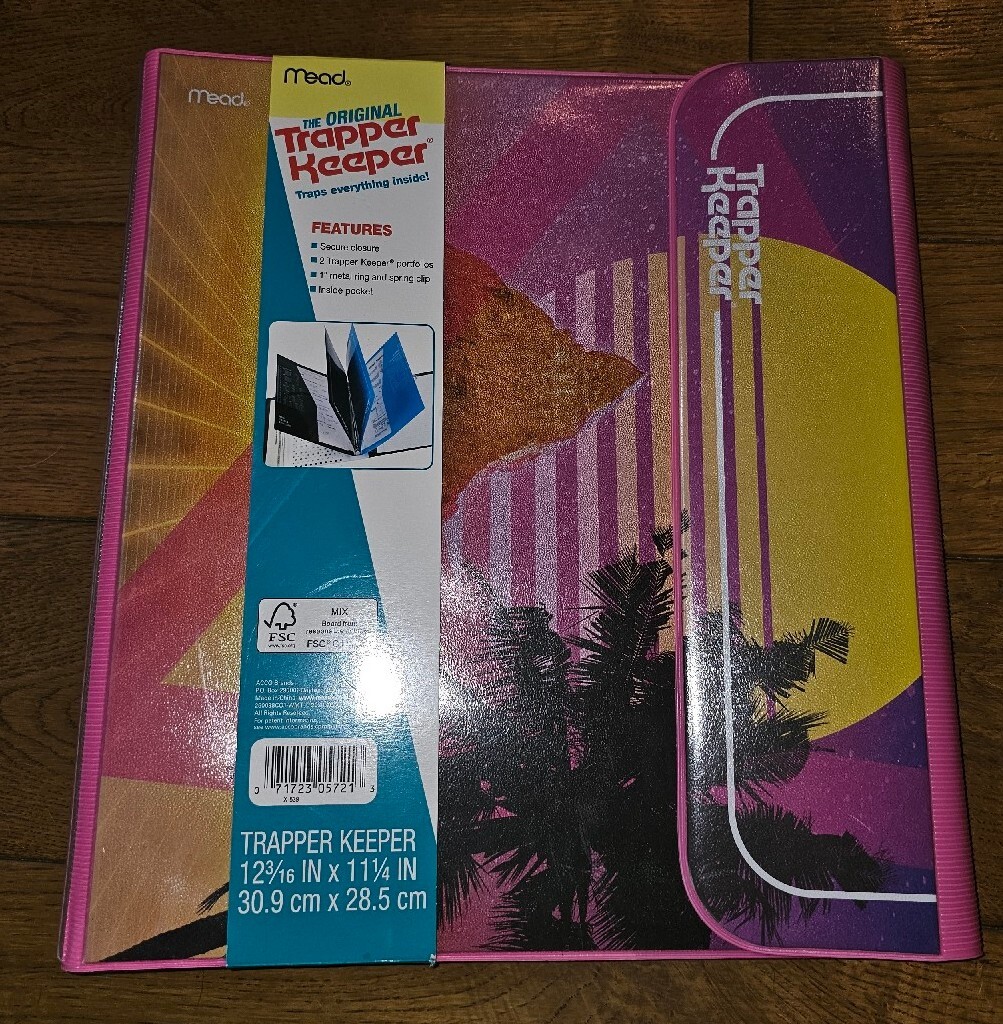 New Mead Original Trapper Keeper Portfolio Binder Folders Sunset
