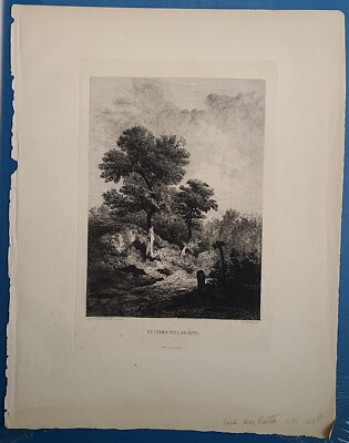 Antique LANDSCAPE NEAR BATH by Gainsborough Etching by A. P.