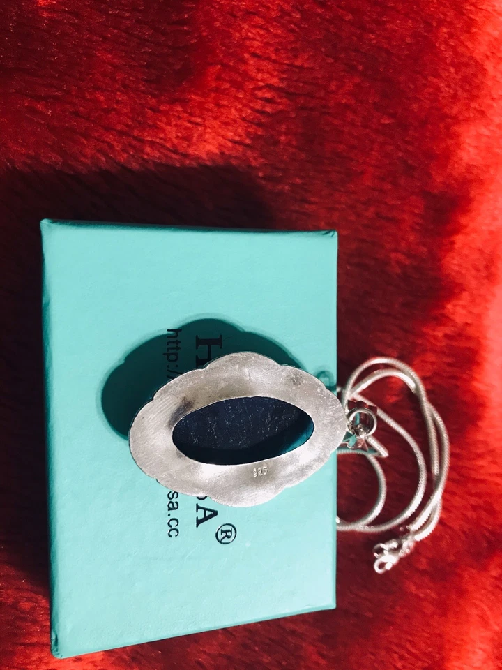 collar mujer colgante grande moda plata de ley cadena gratis de EE. UU. Foto 3 de 4