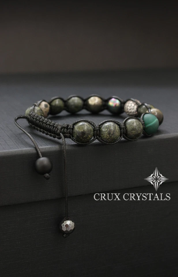 Unisex Regalo Para Él Serpentina Shamballa Piedras Preciosas Cuentas Envolvente Pulsera Yoga Foto 2 de 4