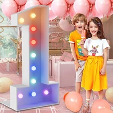 4FT Marquee Light Up Numbers, Marquee Numbers, Multi Color, NO Glue Gun Needed