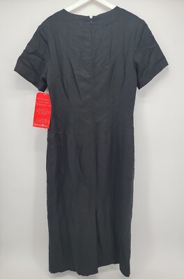 Womens Adolfo Studio Black Long Linen Dress Short Sleeve Size 14W | eBay Womens Adolfo Studio Black Long Linen Dress Short Sleeve Size 14W | eBay