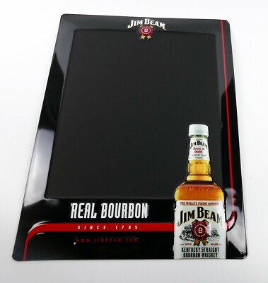 Jim Beam Whiskey Blechschild Kreidetafel ''Real Bourbon since 1795'' geprägt 8269
