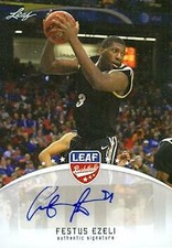 Festus Ezeli autographed basketball card (Vanderbilt) 2012 Leaf #BAFE1 Rookie
