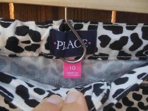 THE CHILDREN'S PLACE Girls PANTS size 10 White Black Cheetah Print - Picture 2 of 3