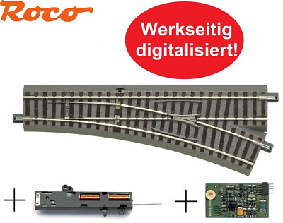 Roco H0 61141-D geoLine Weiche rechts mit elektrischem Antrieb + Decoder NEU