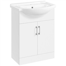 Bathroom Vanity Unit with Ceramic Basin Bathroom Sink Storage Cabinet 56.5 cm