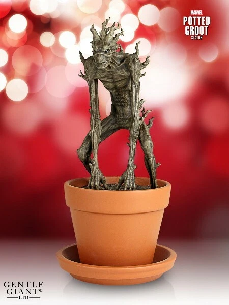 Gentil Gigante Marvel Guardianes de la Galaxia Maceta Groot Estatua de Vacaciones Nueva Foto 2 de 4