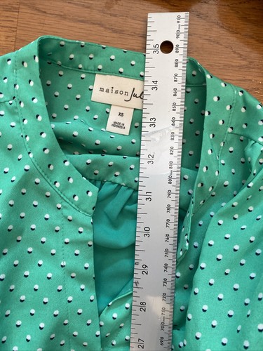 Maison Jules XS NWT Women's Printed Drawstring Dress Green Blurred Dot - Picture 6 of 6