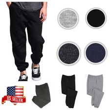 Mens Jogger Pants Fleece Sweatpants Workout GYM Sports Casual Black Gray S-3X