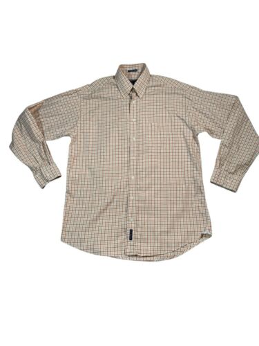 Gant Men’s Fine Park Twill Orange Check Long Sleeve Button Shirt - Size Large - Picture 3 of 11