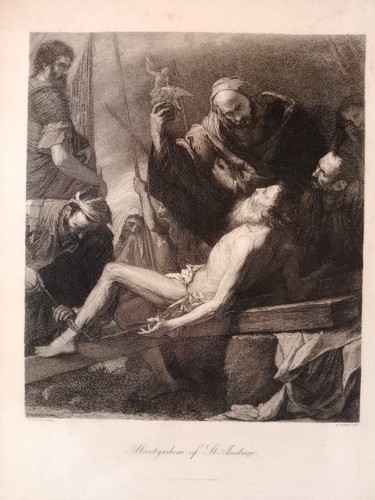 Martyr Saint Andrew Apostle Ribera Doby Original Etching Antique Print ...