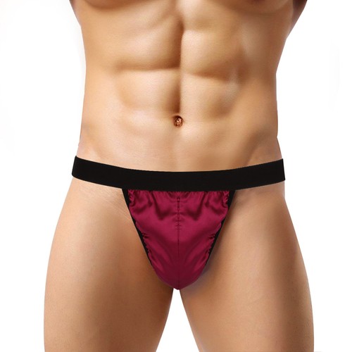 Sexy Para hombres Seda Satén Bulto Bolsa Tanga Bikini Calzoncillos Tanga Ropa Interior Calzoncillos - Imagen 6 de 40