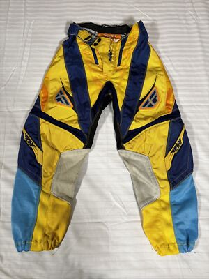 JT Racing モトクロスパンツとジャージのセット　青色/黄色 Fly Racing Pants Youth 26 Motocross 805's Yellow Blue Dirt