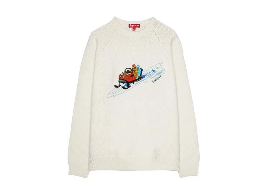 Pull motoneige blanc Supreme