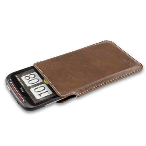 caseroxx Business-Line Case for HTC One S in brown made of faux leather - Picture 2 of 4