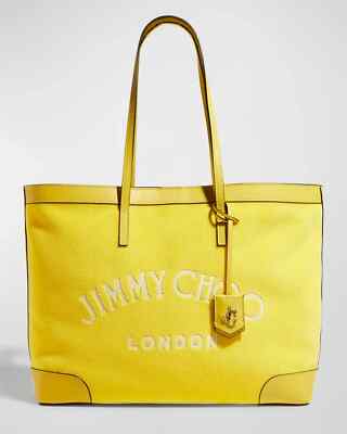 Jimmy Choo Nine2Five Logo Malibu Towelling East-West Tote