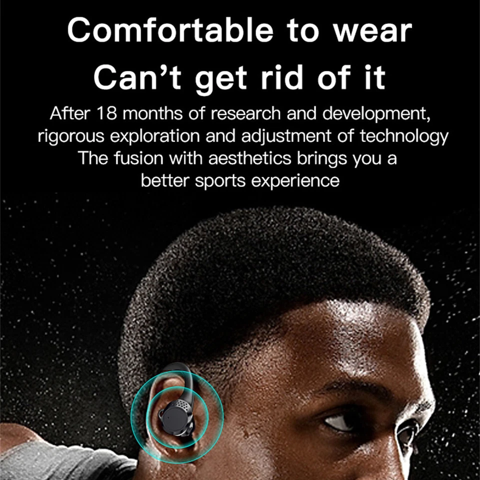 Wireless Bluetooth 5.2 Headset Earphone Mic Earbud Noise Cancelling Headphone - Image 4 of 4