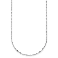 14K White Gold Polished 2.0mm Link Chain Necklace 18" 1.6g Perfect Gift for Her