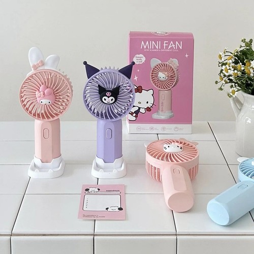 Hello Kitty My Melody Anime Kawaii Sweet Mini Fan Usb Cute Cartoon Cinnamoroll - Picture 5 of 7