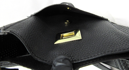 Steve Madden Black Pebbled Leather Purse Bag Gold Hardware Great Condition - Picture 5 of 10