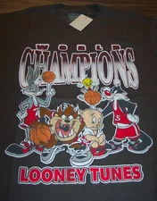 WB Looney Tunes Basketball World Champions T-Shirt MENS LARGE NEW Space Jam