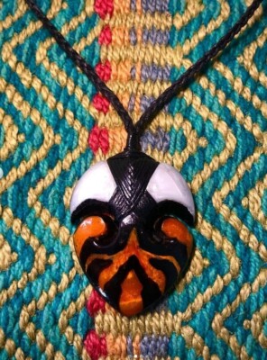 Māori Toki Tiger Koru Arrowhead orgonite pendant