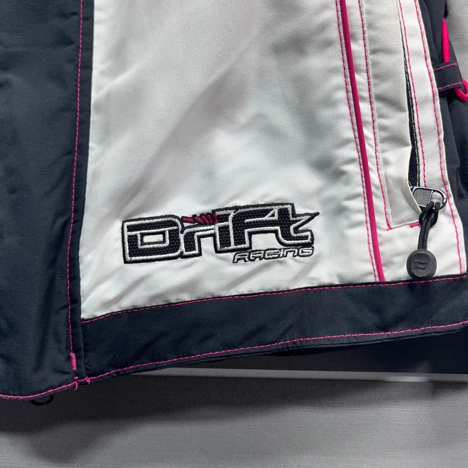 Jaqueta isolante DRIFT RACING para meninas rosa branca preta tamanho M esqui snowboard - Imagem 2 de 4