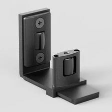 Heavy Duty Adjustable Barn Door Bottom Floor Guide Rail with Black Pulley