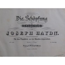 HAYDN Joseph Die Schöpfung La Création Piano 4 mains ca1847