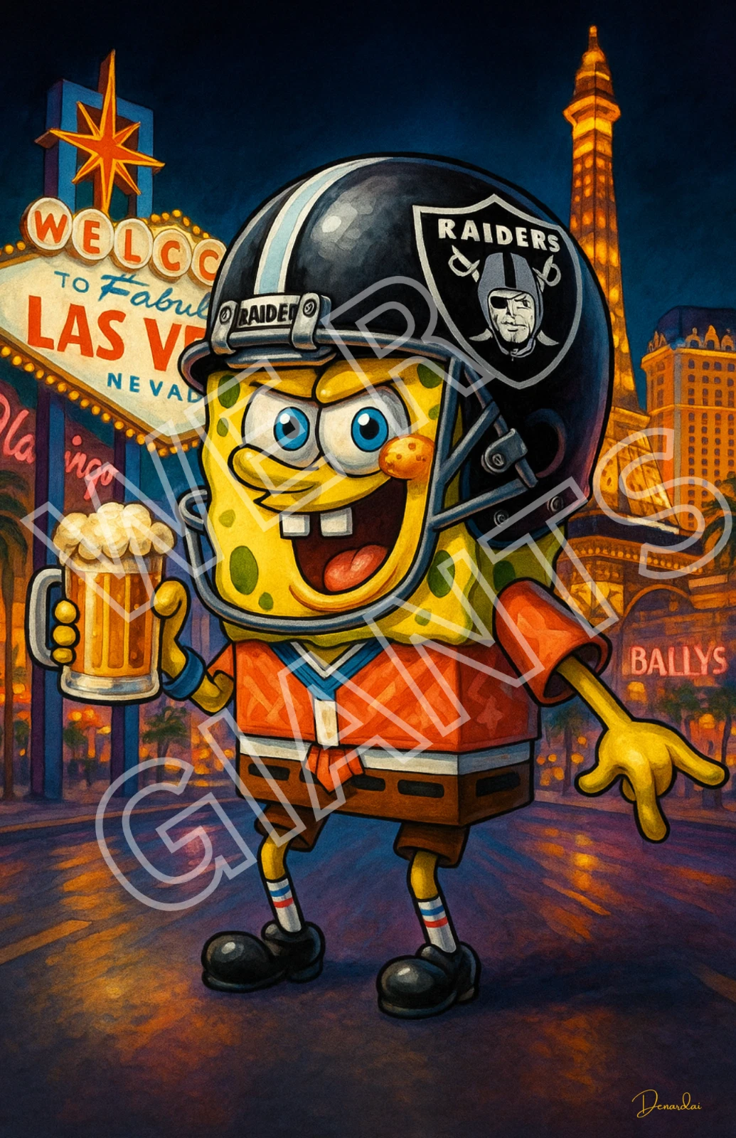 11x17 Spongebob Las Vegas Art Print
