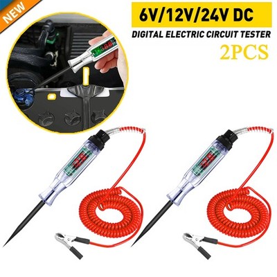 2PCS Car Circuit Tester Pen Auto Fuse Test Probe Light Tool For 6V 12V 24V DC