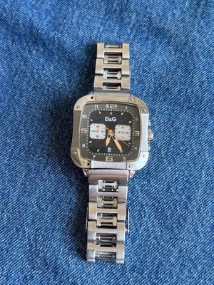 Dolce & Gabbana Men's Watch Steel Metal Chrome Chunky Watch D&G