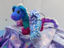 Handmade Crochet Baby Dragon Plushie -Pink, Blue, Purple, Green