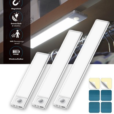 LED Unterbauleuchte mit Bewegungsmelder Akku Schrank Küche Wiederaufladbare DHL