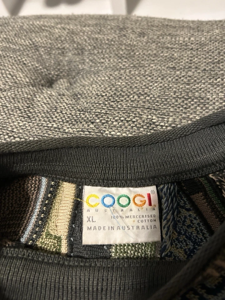 Coogi Sweater Mens XL Light Multicolor 3D Knit Cotton Vintage 90s Australia - Image 3 of 4