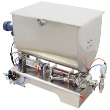 50-500ml Paste Filling Machine with Horizontal Heating Mixing Hopper Single-head