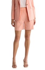 348 - Veronica Beard Noemi High Waist Linen Blend Shorts in Coral Size 2