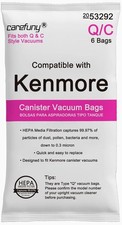 6 Pack Q Canister Vacuum Bags for Kenmore 53292 Replacement Canister Vacuum