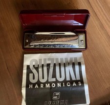 Suzuki Folk Master 1072 Diatonic Harmonica C Key 10-Hole Used EE6