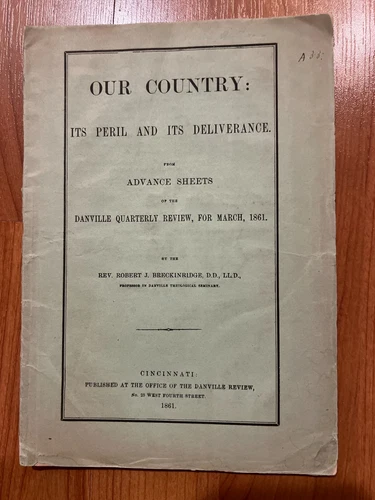 1861 Our Country: Its Peril & Deliverance, slavery